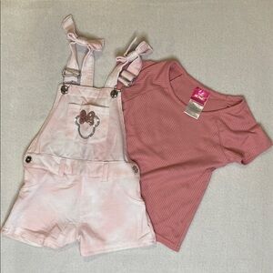 Disney Minnie Mouse Pink Overalls Set for Kids